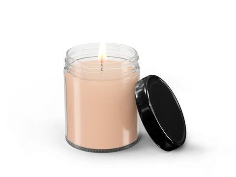 9oz Pink Vanilla Soy Candle with Black Lid UV Print - LOW STOCK ALERT