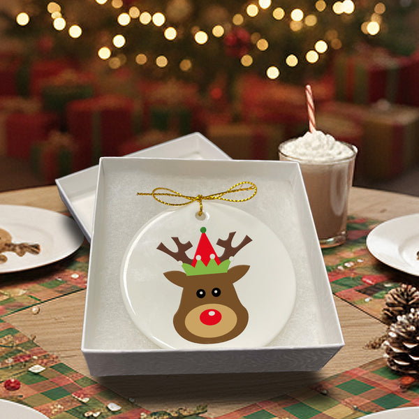 FBA 3" Round Personalized Ceramic Ornament with Gift Box