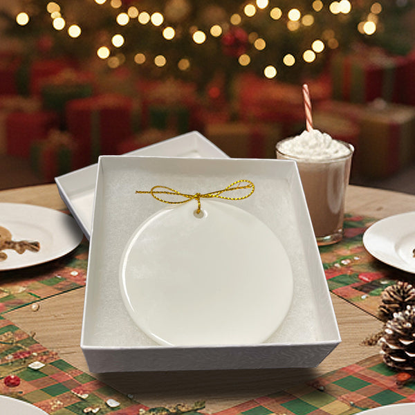 FBA 3" Round Personalized Ceramic Ornament with Gift Box
