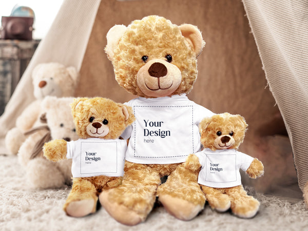 Customizable Small & Large Plus Teddy Bear Set