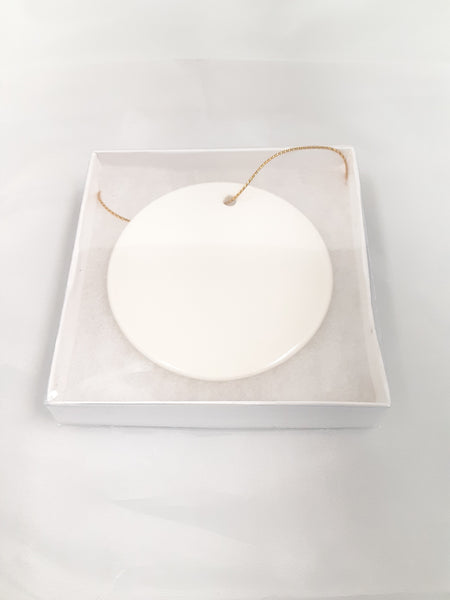 FBA 3" Round Personalized Ceramic Ornament with Gift Box