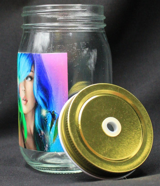 Mason Jar Clear with Lid for Print on Demand