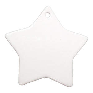 *SALE* 3" Star Ceramic Ornament - Unprinted, No box