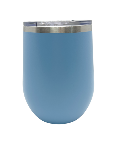 12 oz Wine Tumblers - Vacuum Insulated Tumbler w/Clear Lid