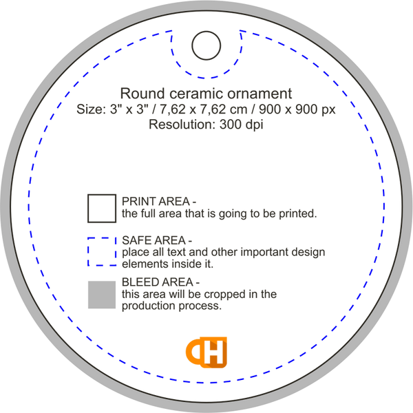 3" Round Personalized Ceramic Ornament