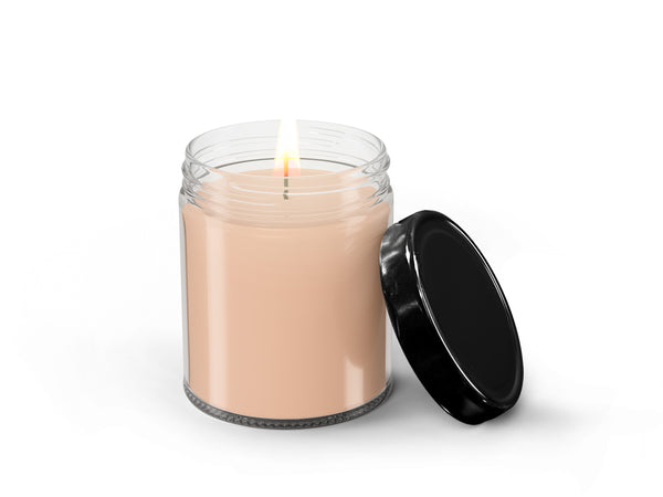 9oz Pink Vanilla Soy Candle with Black Lid UV Print