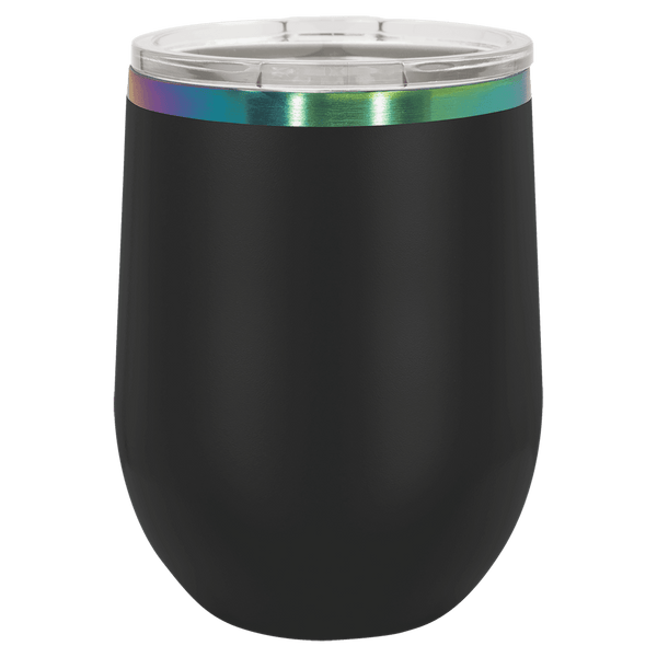 12 oz Wine Tumbler - Black/Prism - Laser Engraving