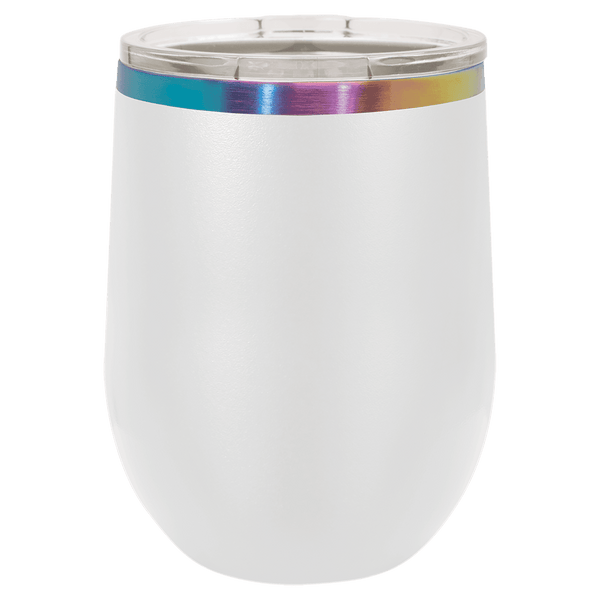 12 oz Wine Tumbler - White/Prism - Laser Engraving
