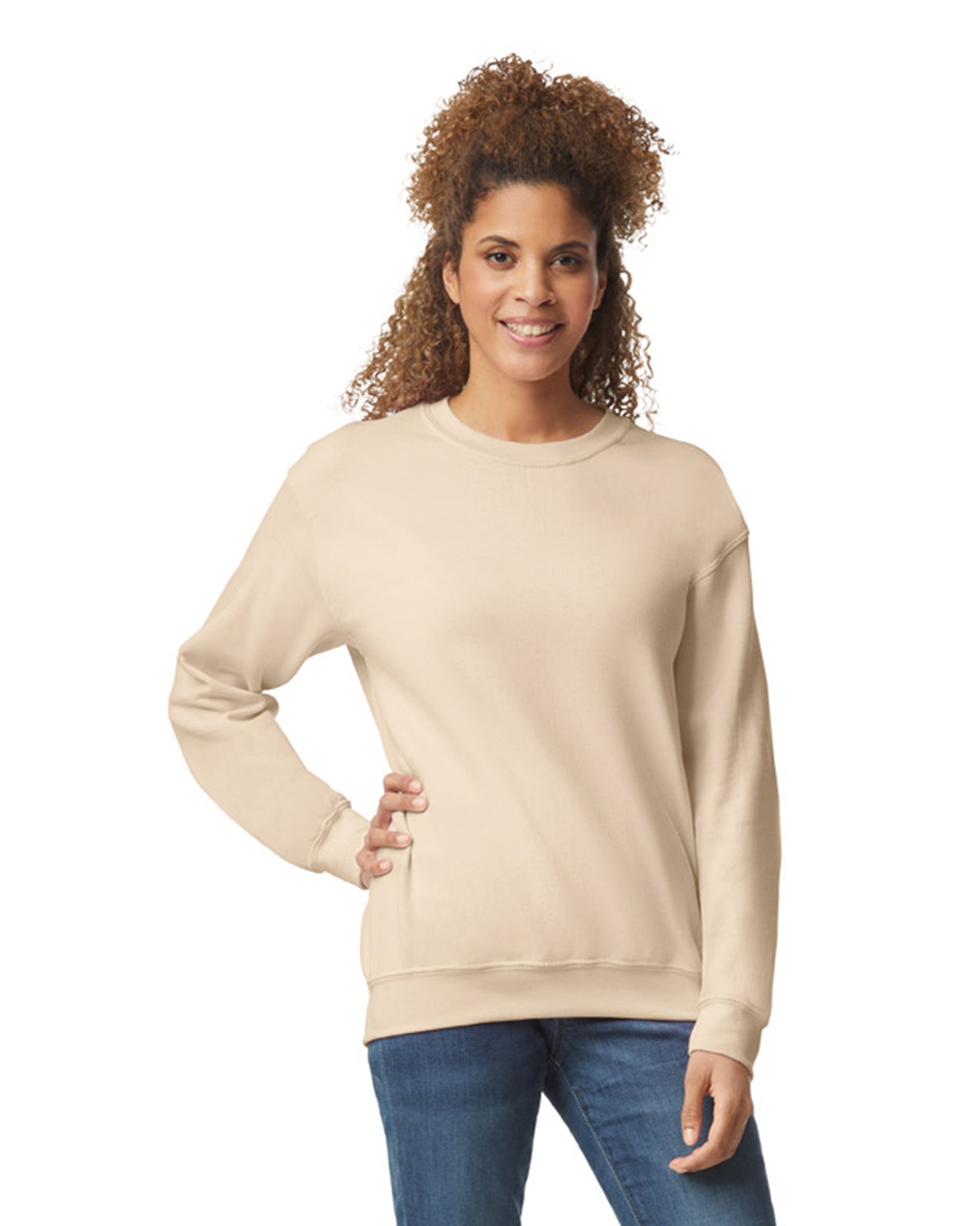 Gildan Sweatshirt Sand Customized Adult Sizes – CustomHappy
