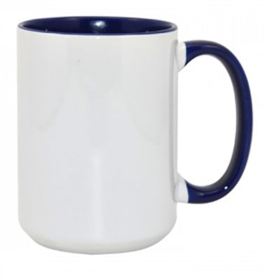 11oz and 15oz Inner Handle Two Tone Mug (Multiple Colors)