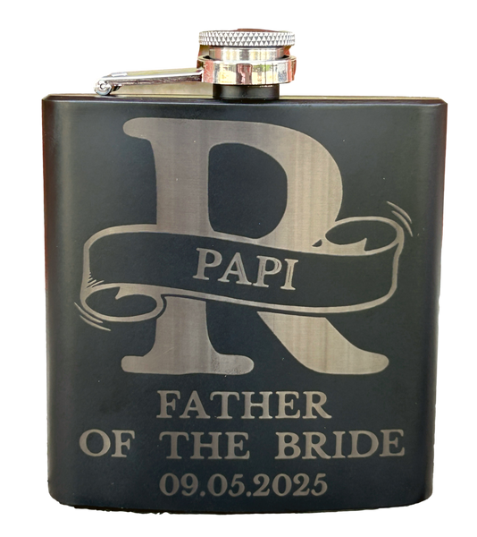 FBA - 6oz Flask - Laser Engraved (6 Count)