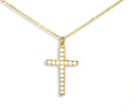 JWL Gold Crystal Cross Necklace