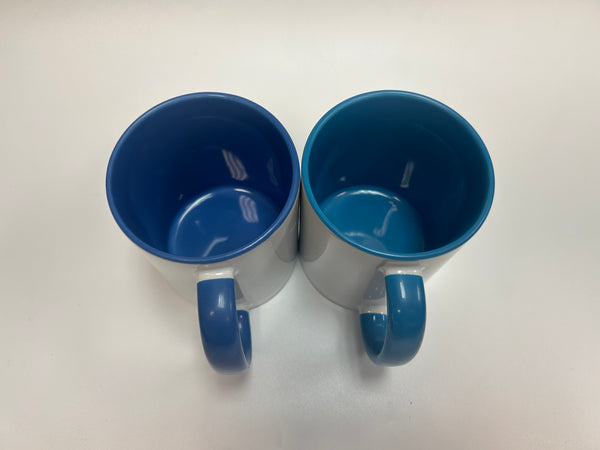 11oz and 15oz Inner Handle Two Tone Mug (Multiple Colors)