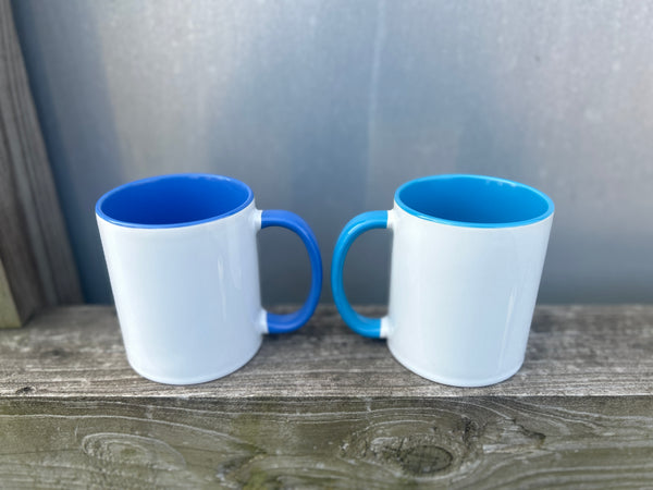 11oz and 15oz Inner Handle Two Tone Mug (Multiple Colors)