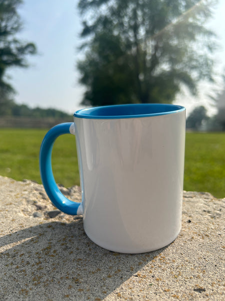 11oz and 15oz Inner Handle Two Tone Mug (Multiple Colors)