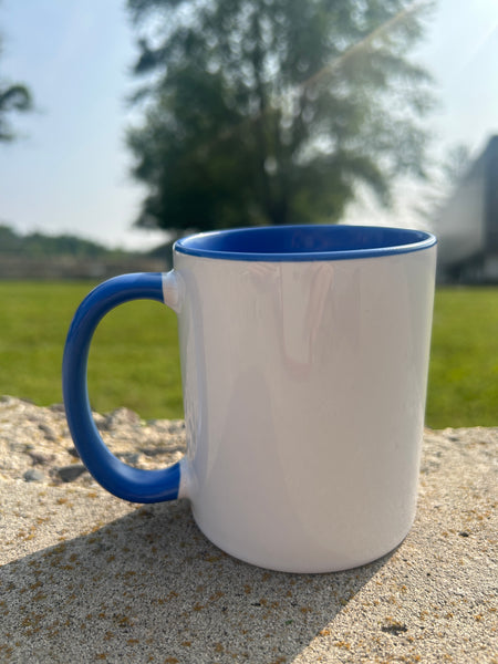 11oz and 15oz Inner Handle Two Tone Mug (Multiple Colors)