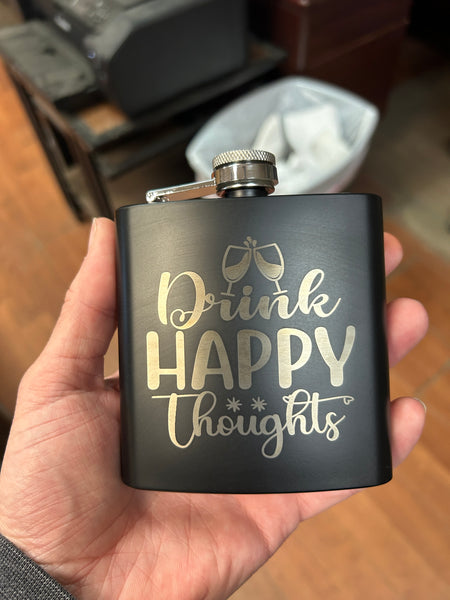 Leatherette Flask Laser Engraved Beautifully Etched