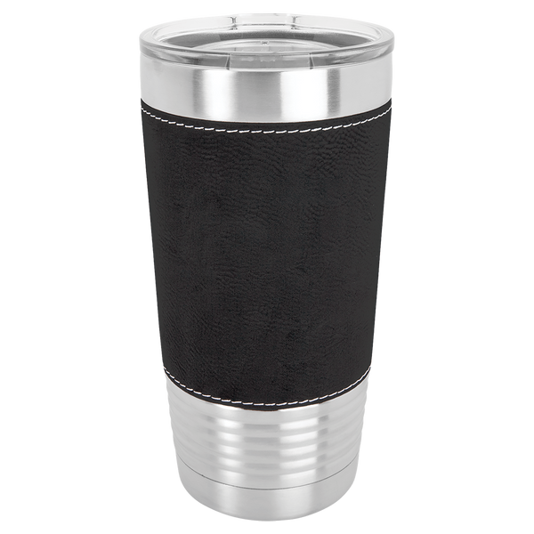 FBA - Black Leatherette Tumbler (12 Count) Laser Engraved