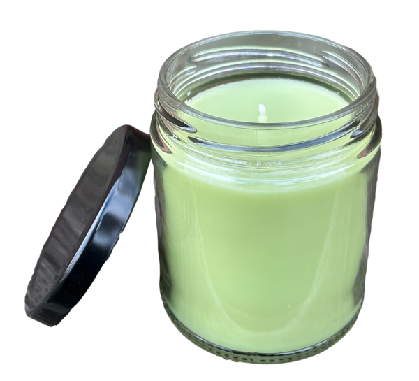 9oz PICKLE SCENTED Soy Candle with Black Lid UV Printed (Qty 12)