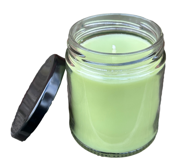 9oz Pickle Soy Candle with Black Lid UV Printed