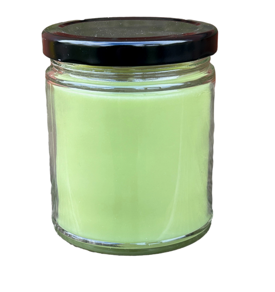 9oz Pickle Soy Candle with Black Lid UV Printed