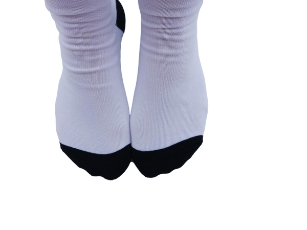 *NEW* Print-On-Demand Customized Crew Socks - Black Toe and Heel FOOT BED PRINT