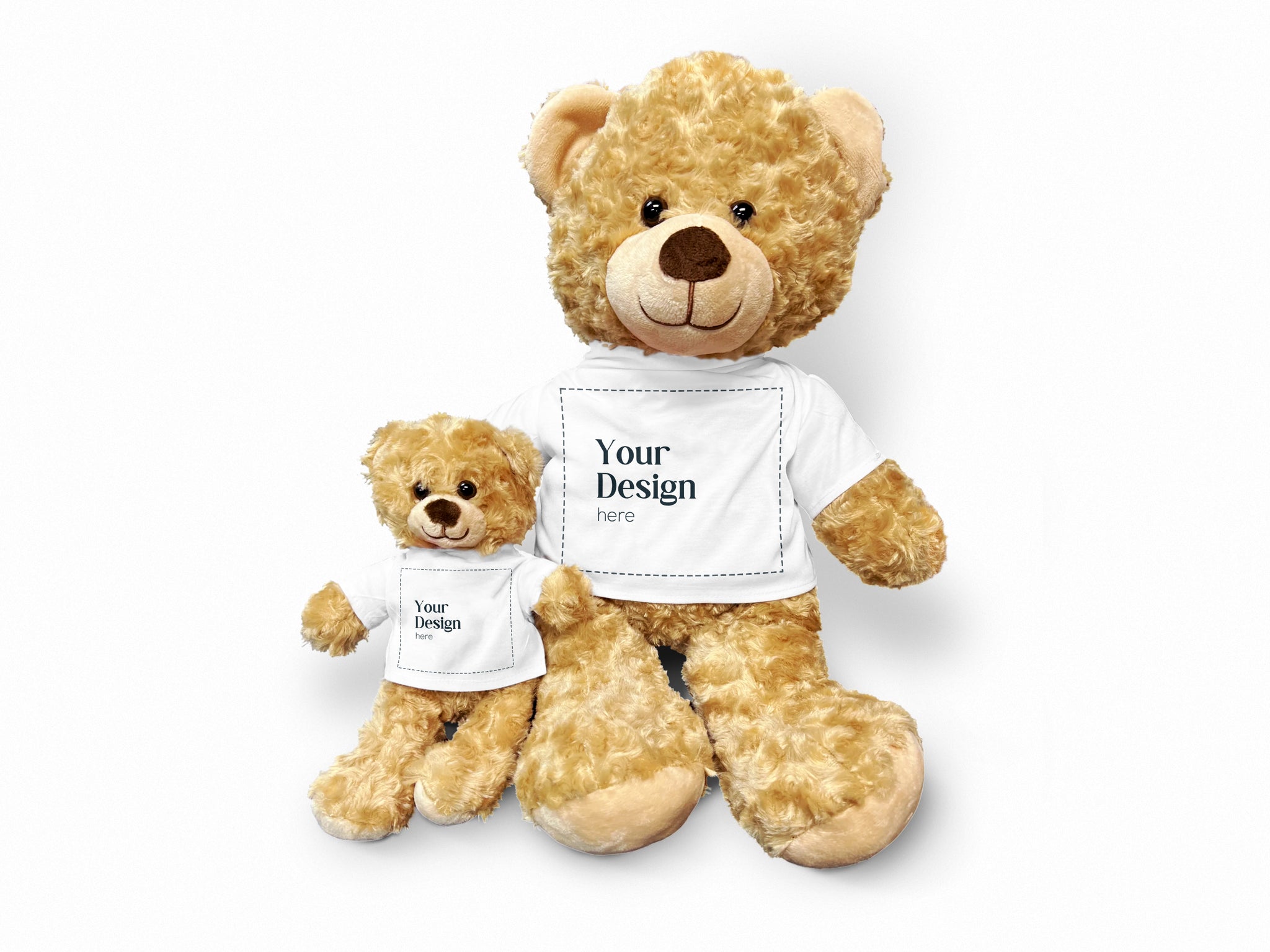 Customizable Small & Large Plus Teddy Bear Set