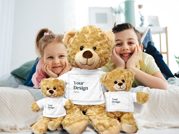 Customizable Small & Large Plus Teddy Bear Set