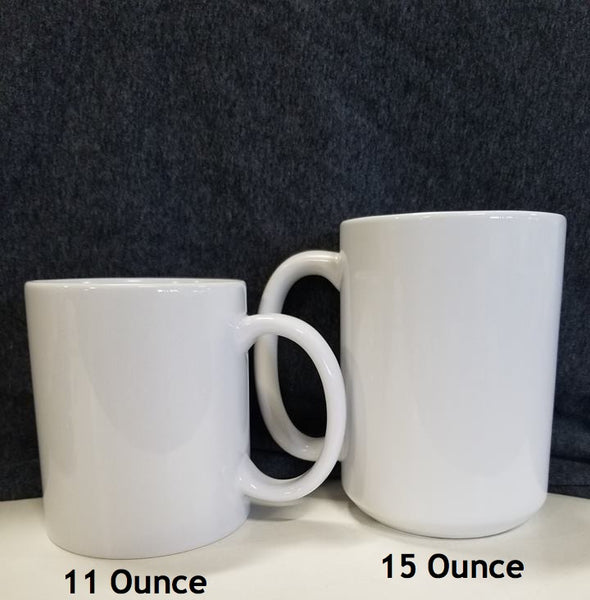 15 oz White Custom Coffee Mugs