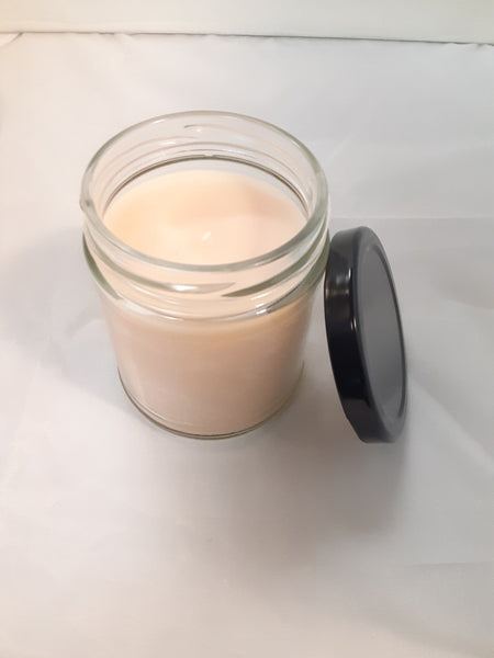 9oz Pink Vanilla Soy Candle with Black Lid UV Print