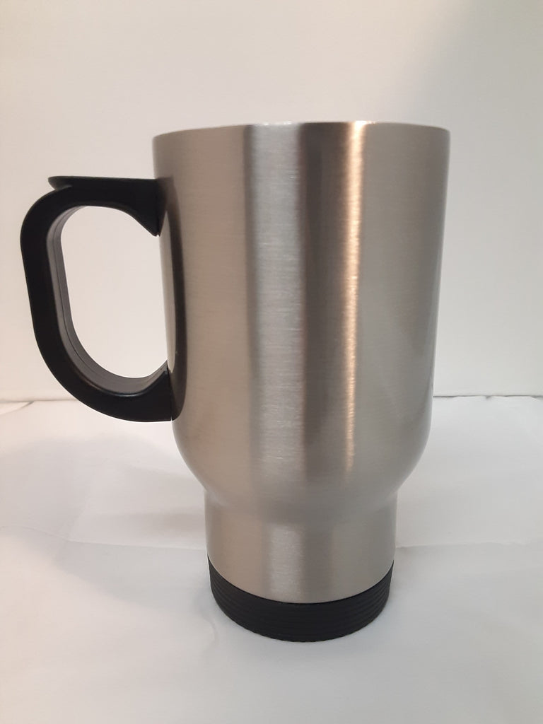 Custom Travel Coffee Mug - 14 oz Stainless Steel Mug with Handle