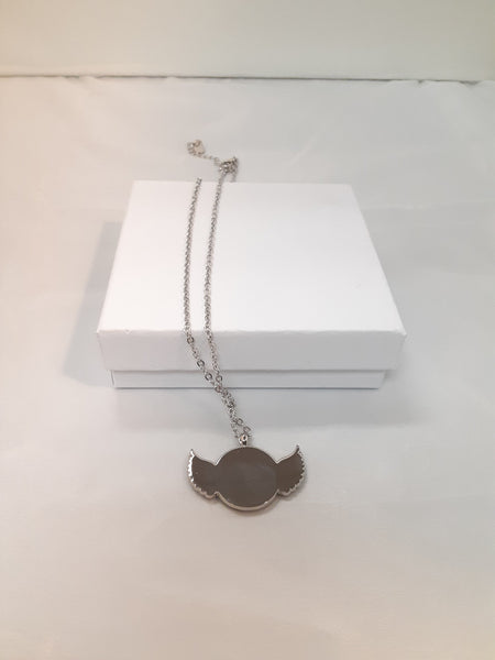 Round Angel Wings Necklace. Gift Box included!