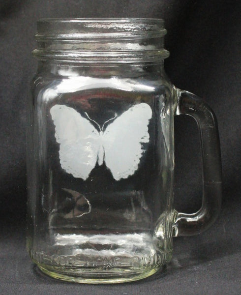 Mason Jar Clear with Handle for Print on Demand (Lid available)