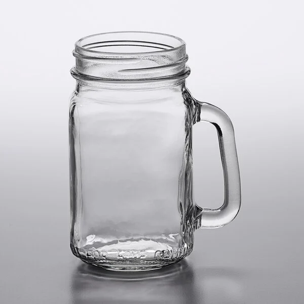 Mason Jar Clear with Handle for Print on Demand (Lid available)