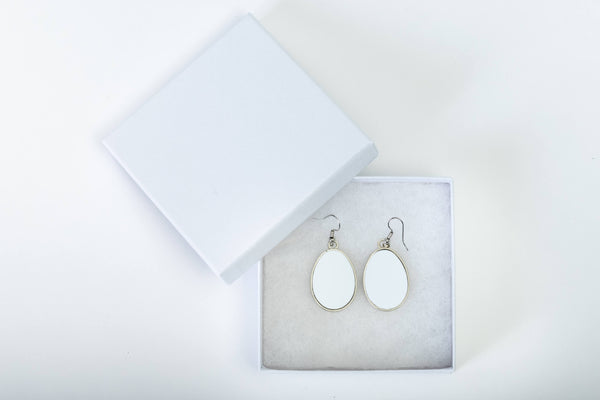 Print on Demand Oval Shaped Earring Set. Gift Box included!