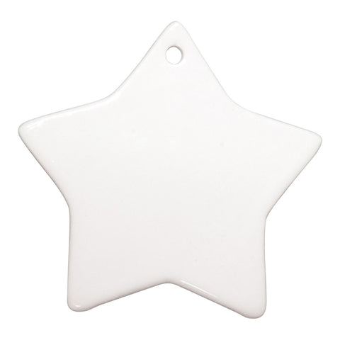 *SALE* 3" Star Ceramic Ornament - Unprinted, No box