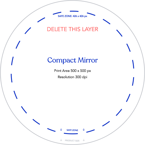Circle Compact Mirror Print on Demand Fulfillment. Gift Box included!