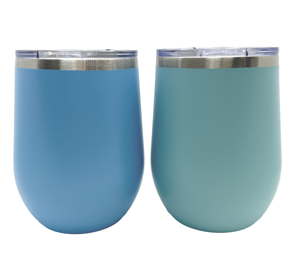 12 oz Wine Tumblers Vacuum Insulated Tumbler w/Clear Lid CustomHappy