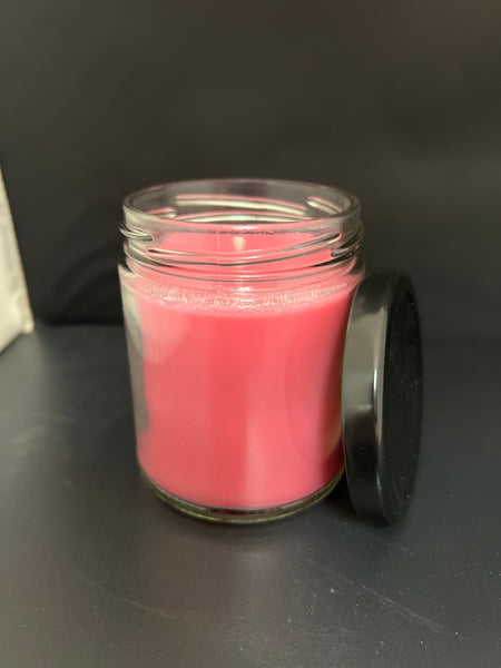 9oz Watermelon Soy Candle with Black Lid UV Printed