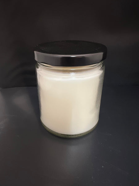 9oz Birch & Black Pepper Soy Candle with Black Lid UV Printed